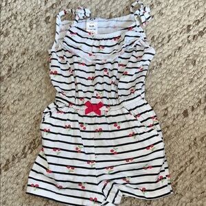 Cherry Striped romper 2T